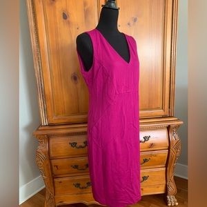Hot Pink  Sheath V-Cut Neckline